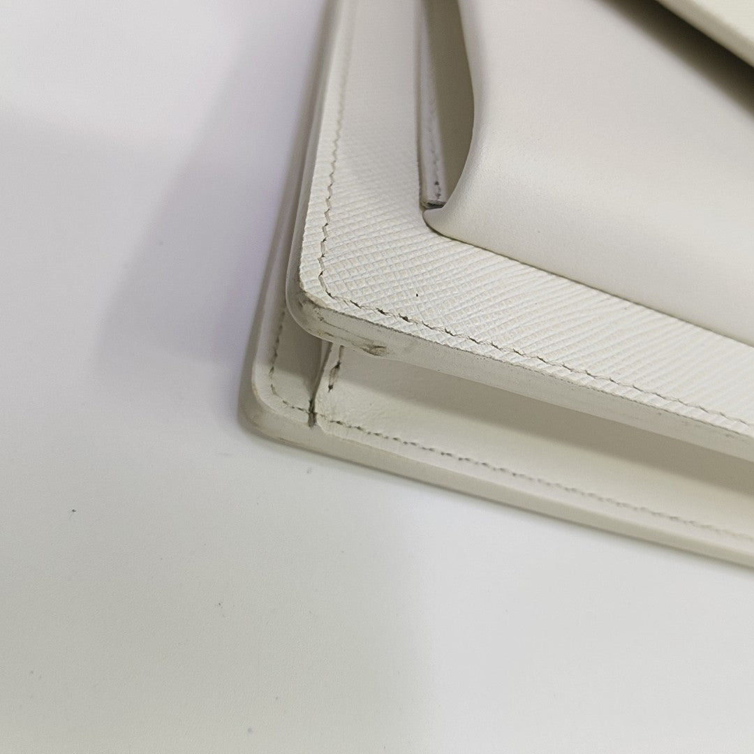 Envelope Wallet Saffiano Calfskin White