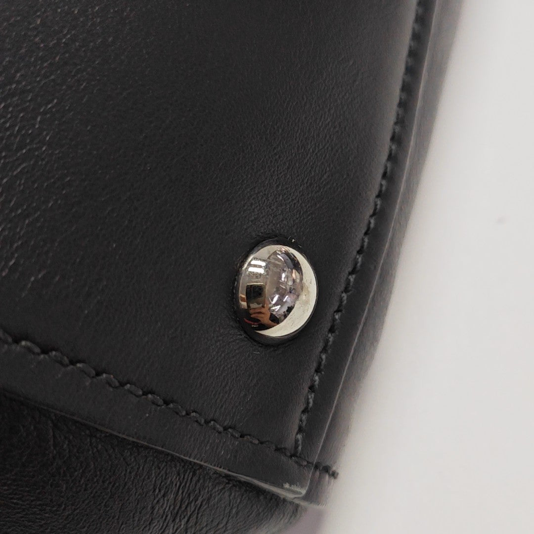 Calfskin Top Handle Bag Black