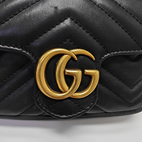 GG Marmont Mini Quilted Calfskin Black