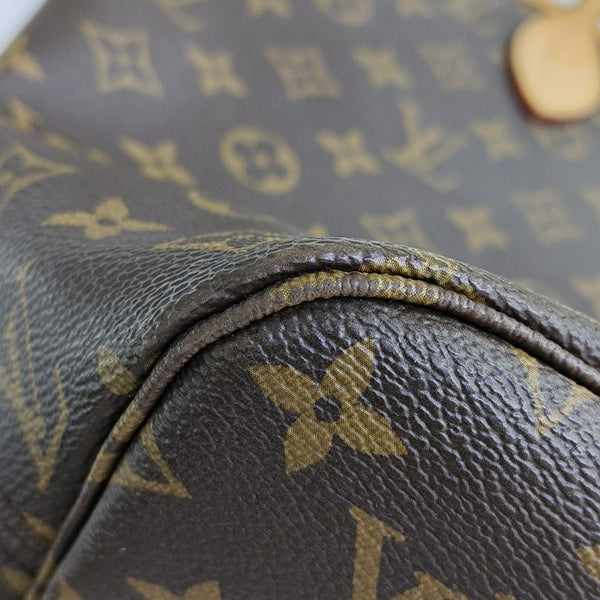 NEVERFULL MM Monogram Coated Canvas Brown