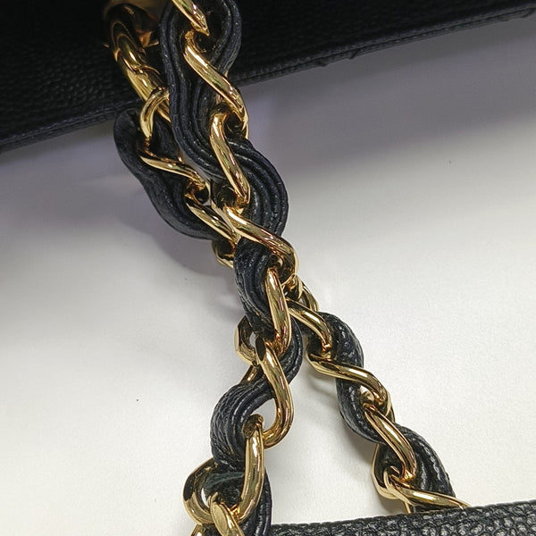 CHANEL GST Extra Large Quilted Grained Calfskin Black