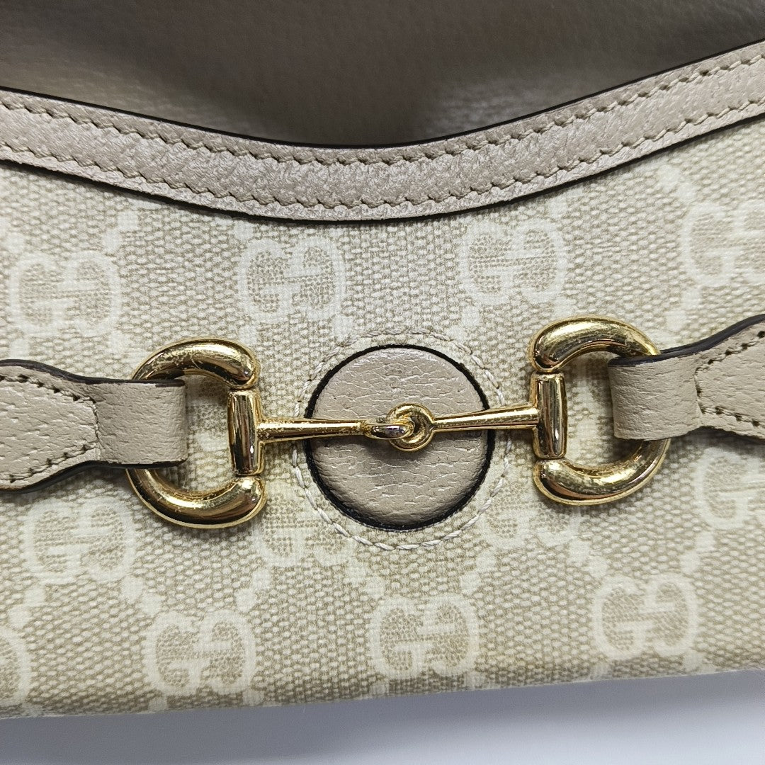 Horsebit 1955 Mini Monogram Coated Canvas Beige