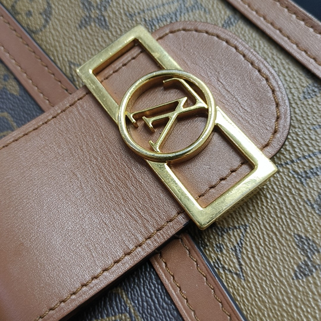 DAUPHINE MM Monogram Coated Canvas Brown