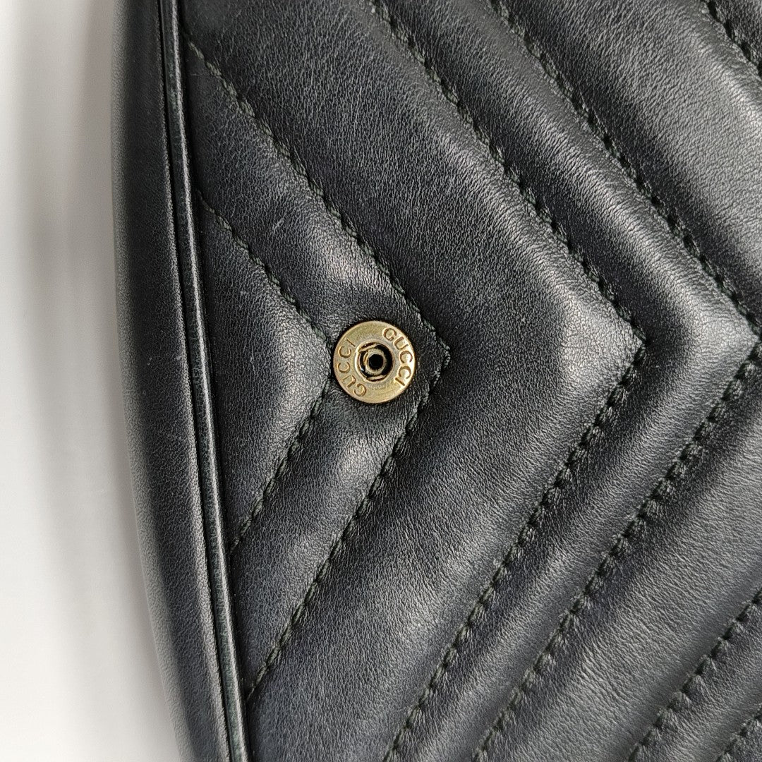 GG Marmont Mini Quilted Calfskin Black