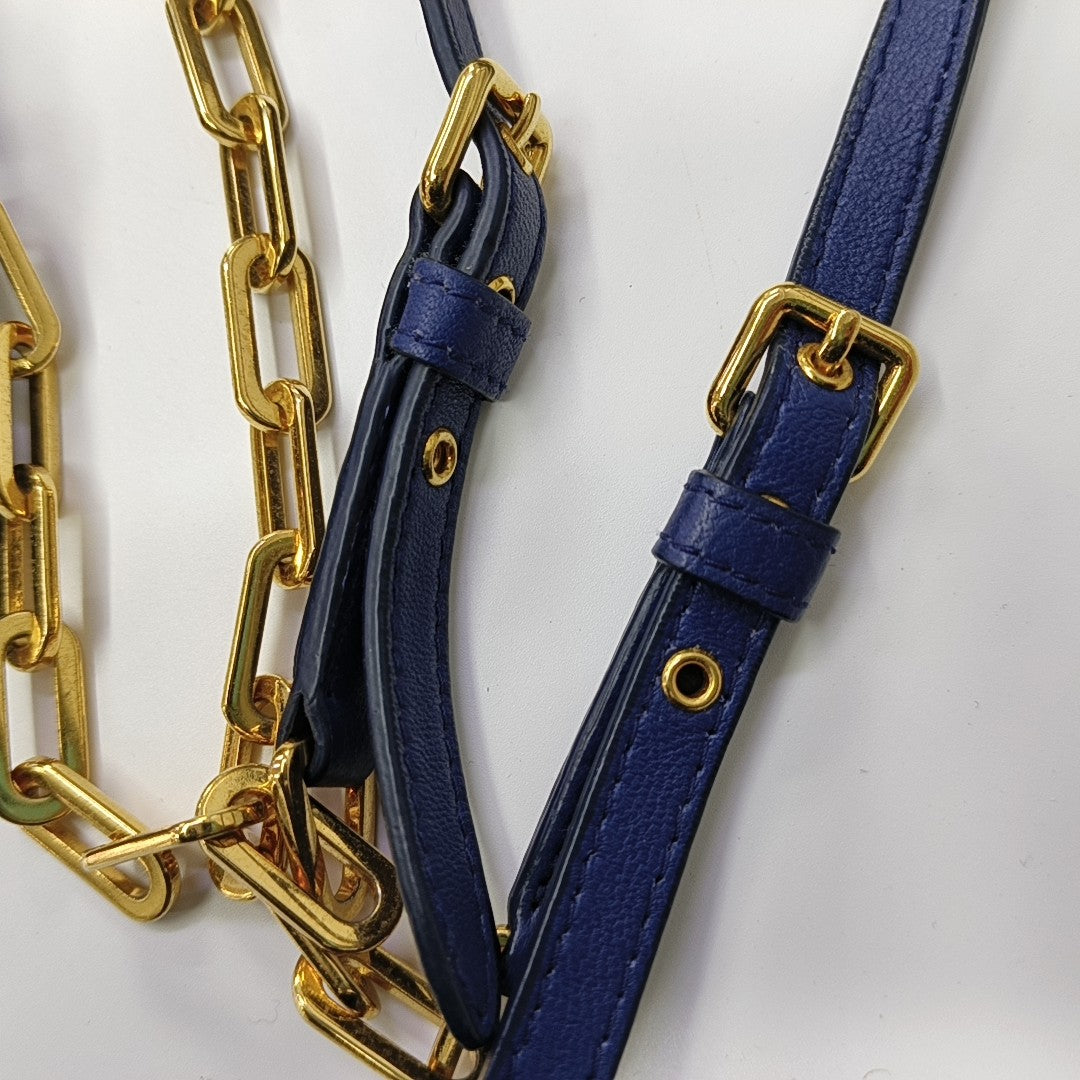 Quilted Lambskin Shoulder Bag Blue