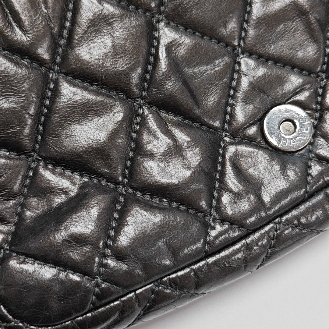 Quilted Calfskin Shoulder Bag Gray