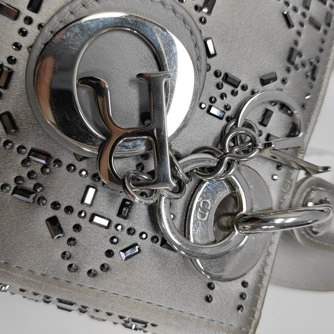 Lady Dior Mini Calfskin Gray