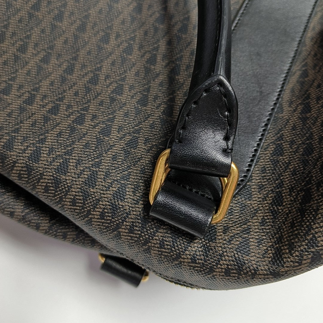 Coated Canvas Shoulder Bag Black