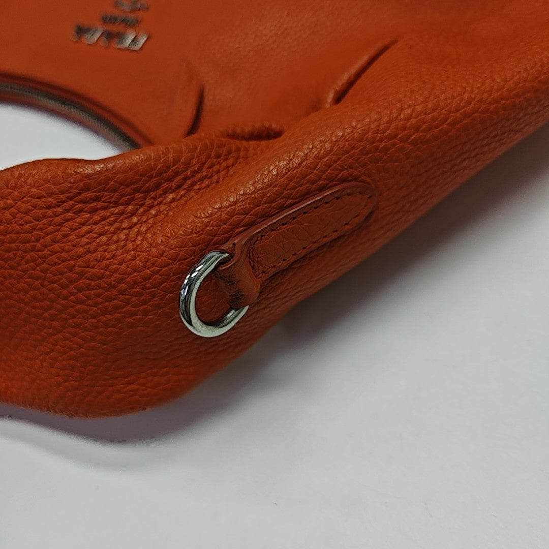 Calfskin Top Handle Bag Orange