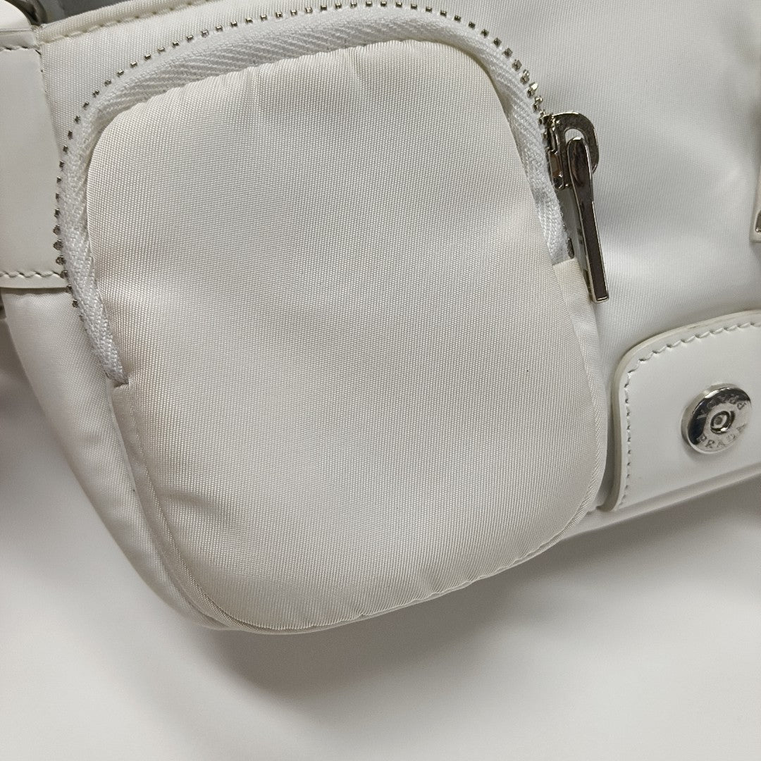 Fabric Crossbody Bag White