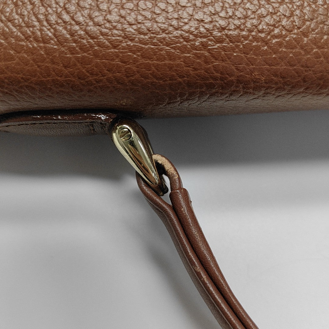 Calfskin Top Handle Bag Brown