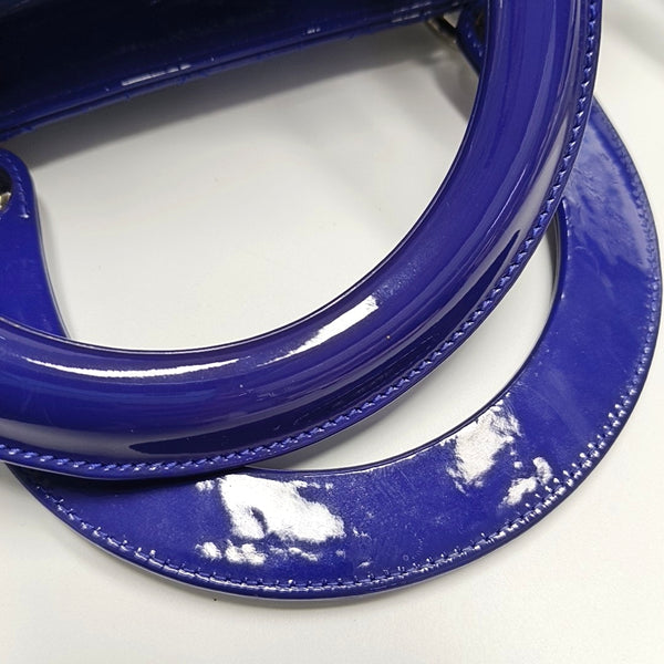Lady Dior Medium Quilted Patent Leather Blue