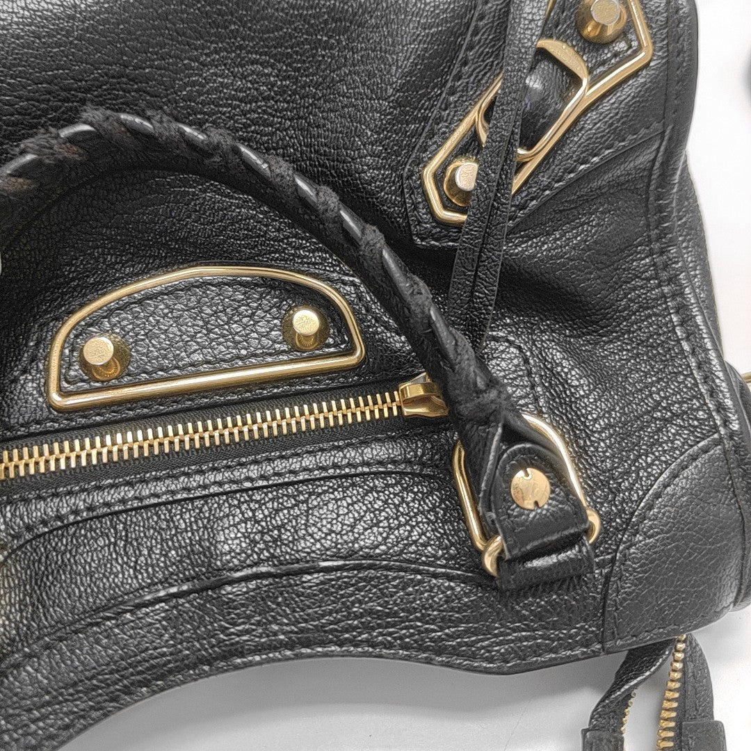 Classic Metallic Edge City Mini Lambskin Black