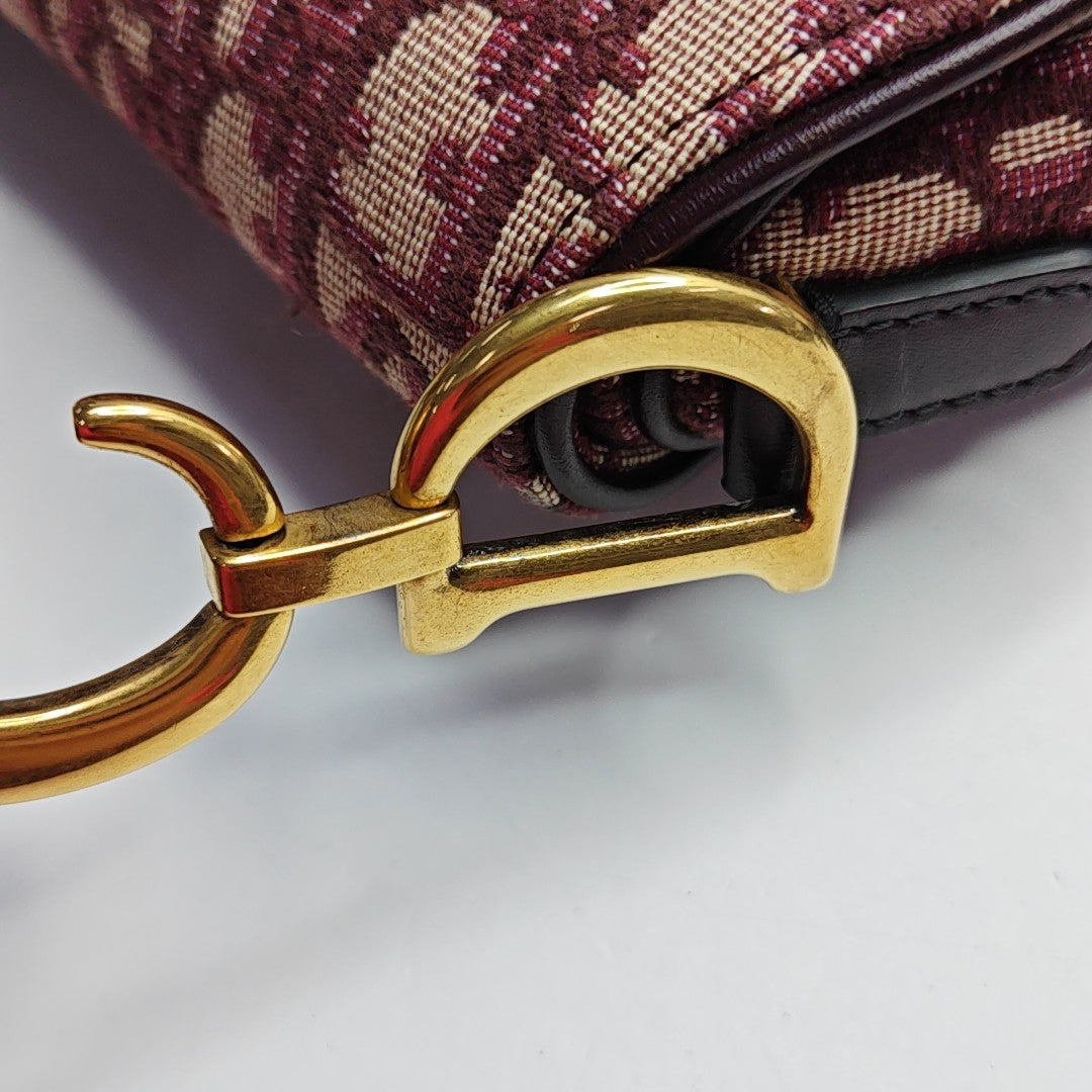 Authenticated pre-owned  Saddle Mini Oblique Canvas Red - Shoulder Bag at Looply