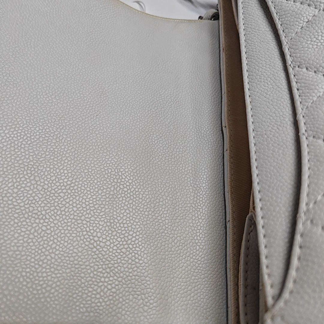 Quilted Grained Calfskin White