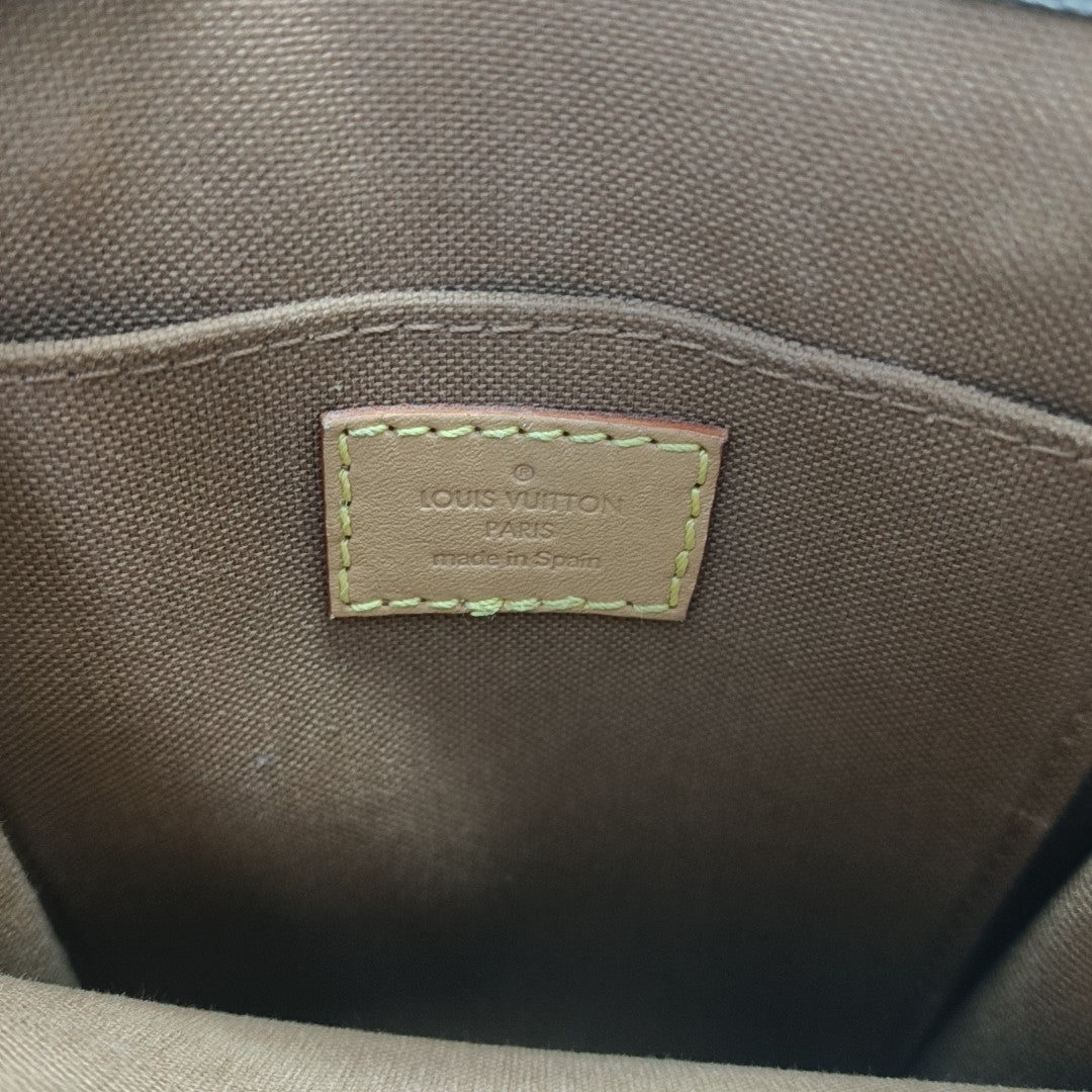 SAC PLAT Mini Monogram Coated Canvas Brown