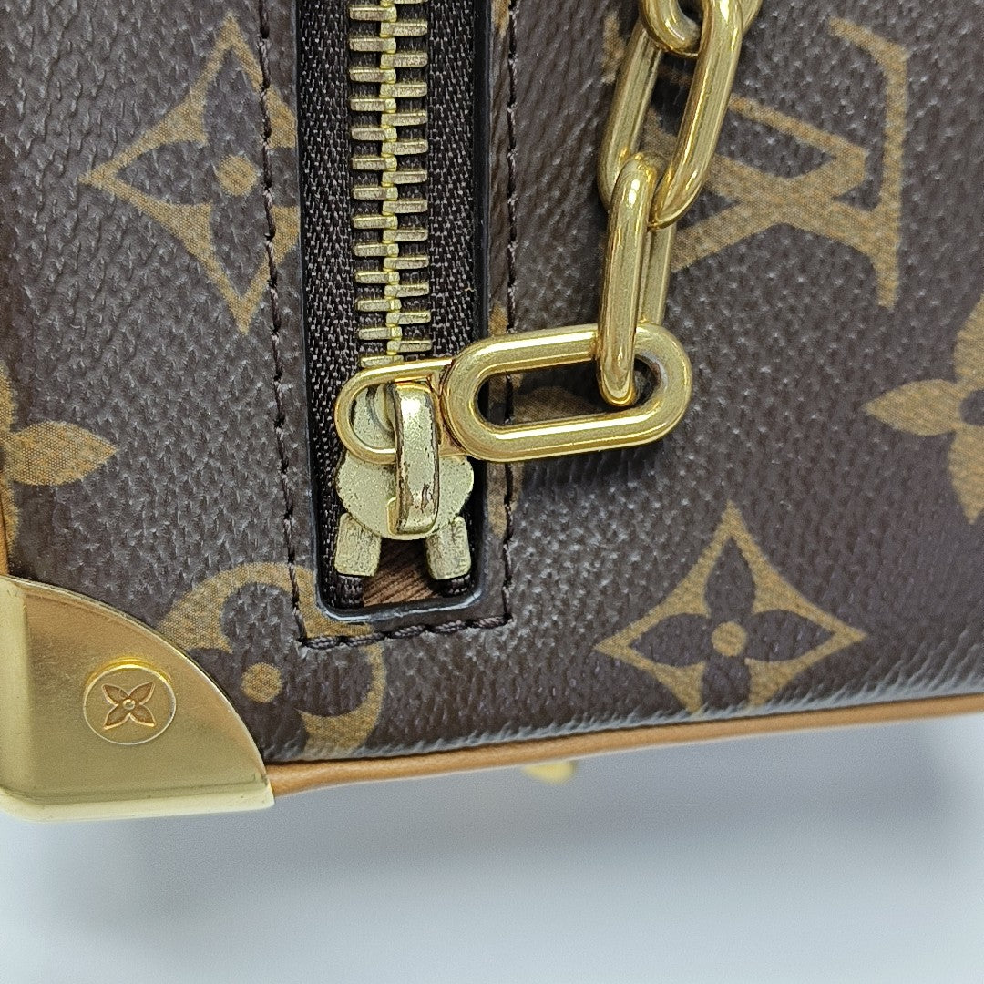 SOFT TRUNK Mini Monogram Coated Canvas Brown