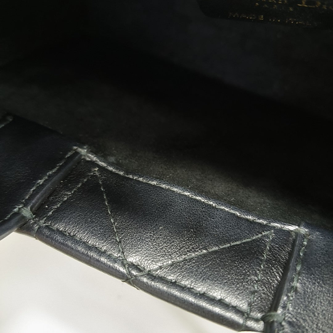 Lady D-Joy Mini Cannage Calfskin Black