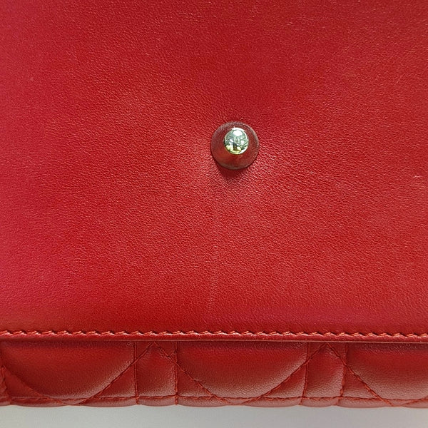 Authenticated pre-owned  Lady Dior Large Lambskin Red - Tote Bag at Looply