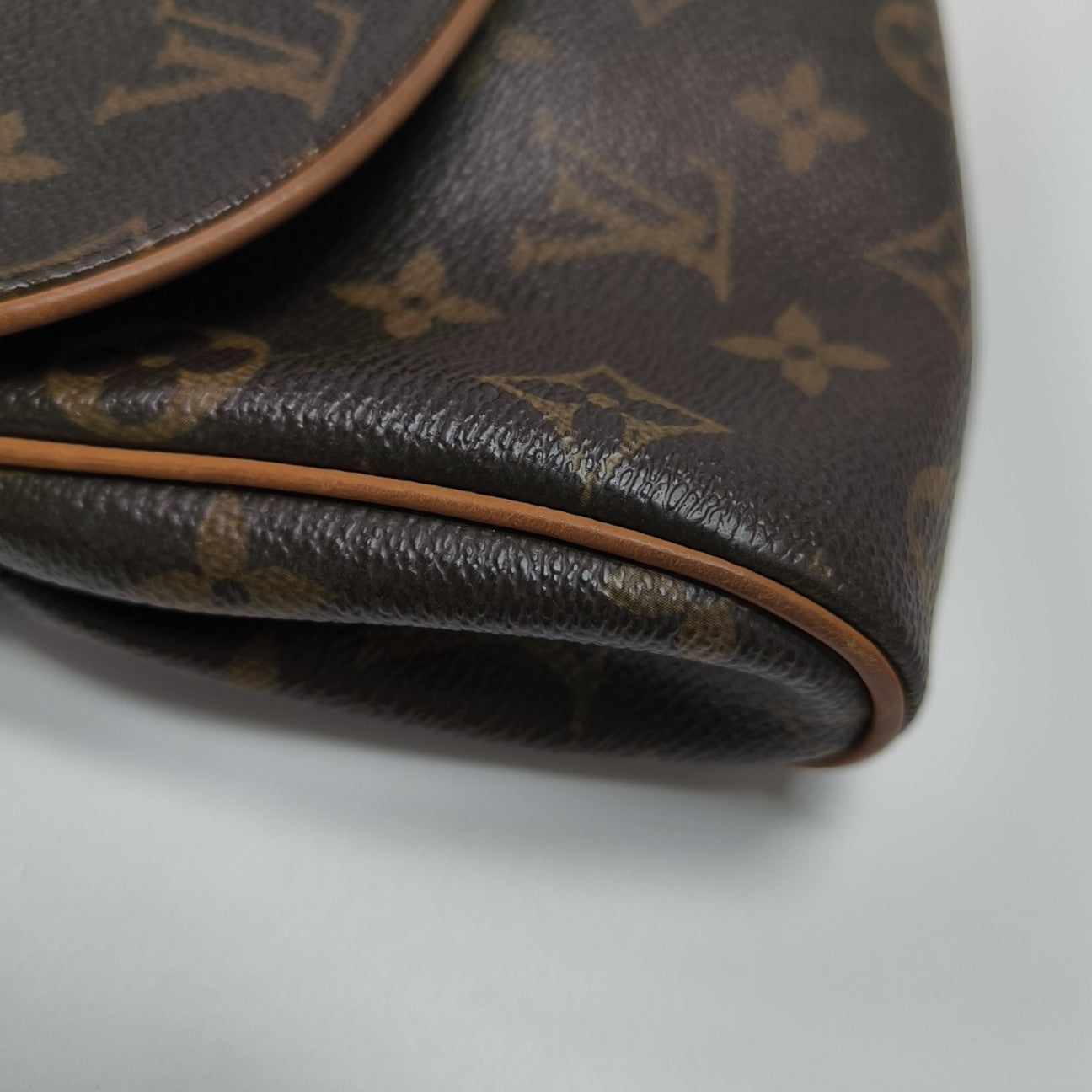 Monogram Coated Canvas Shoulder Bag Brown