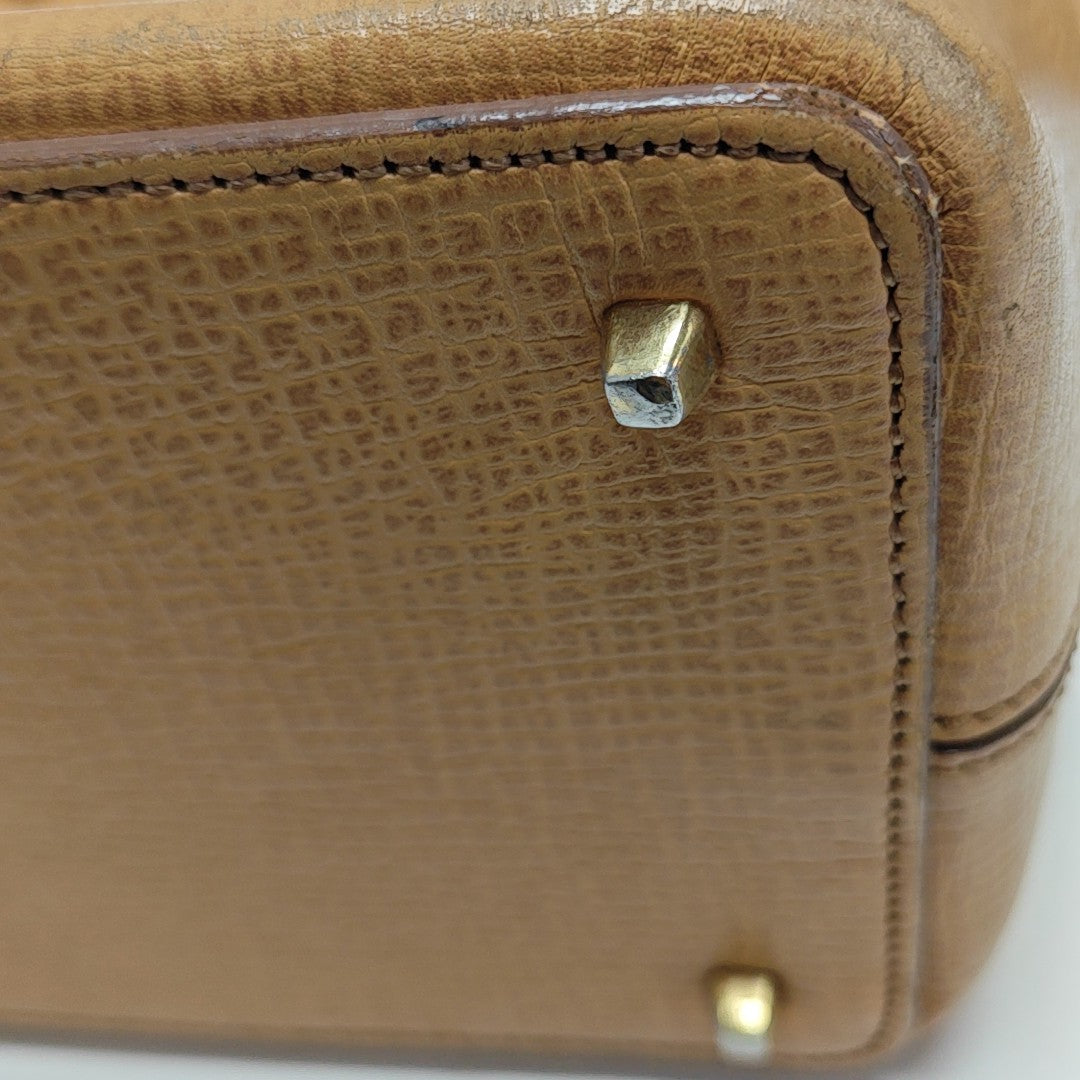 Calfskin Top Handle Bag Brown