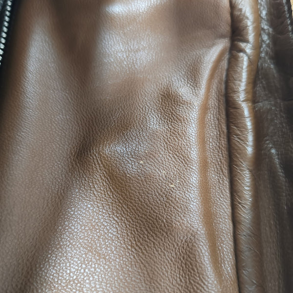 Calfskin Top Handle Bag Brown