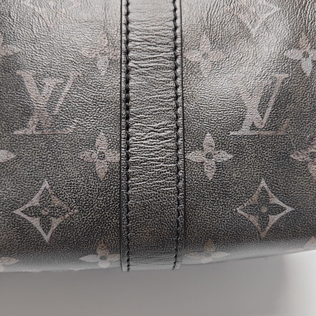 KEEPALL Monogram Calfskin Black