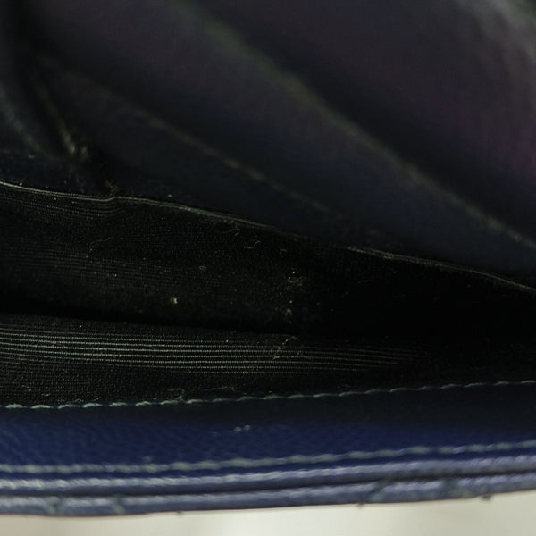 ENVELOPE Small Chevron Calfskin Blue