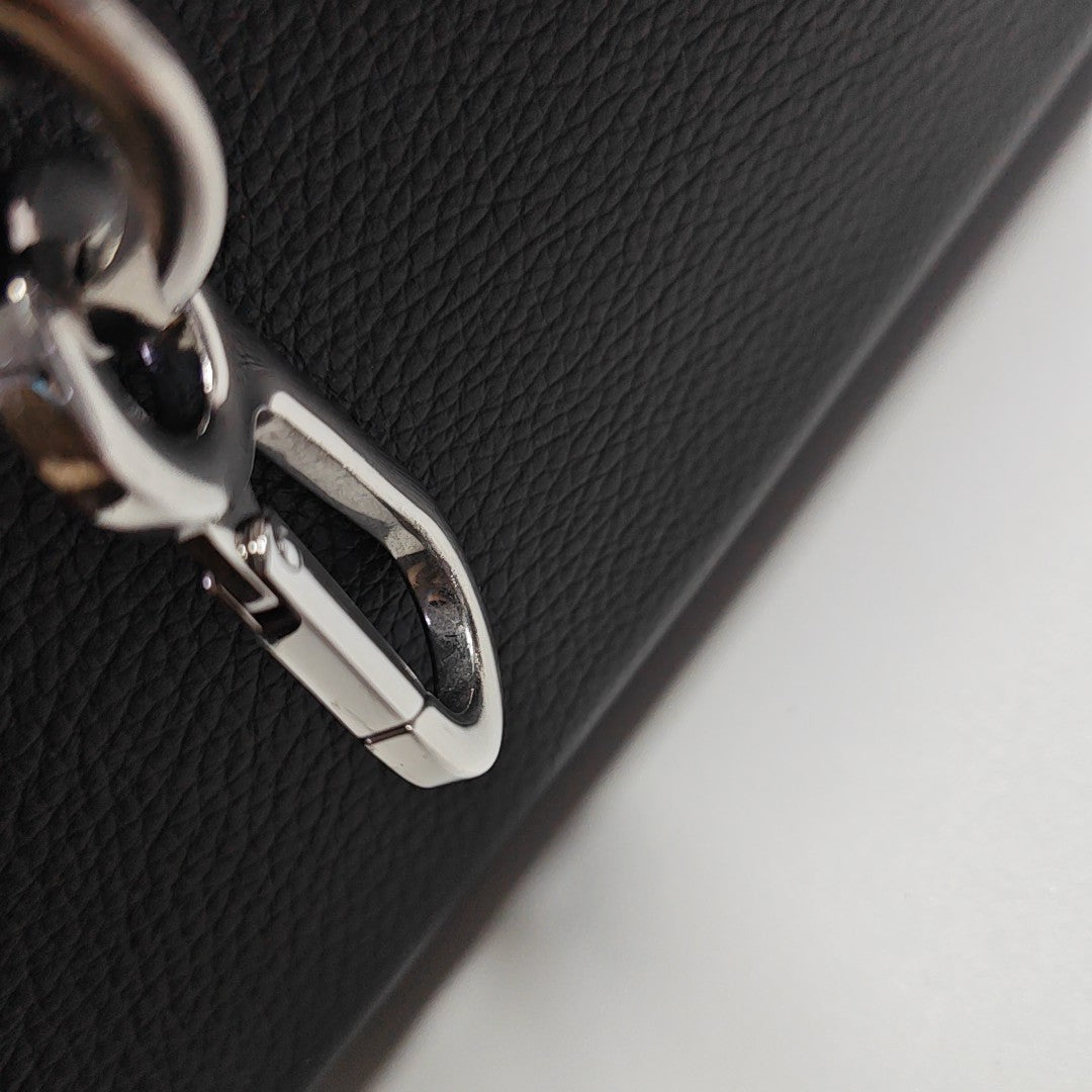 Puzzle Edge Small Calfskin Black