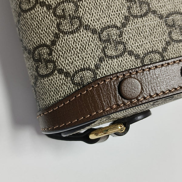 Horsebit 1955 Mini Monogram Coated Canvas Beige