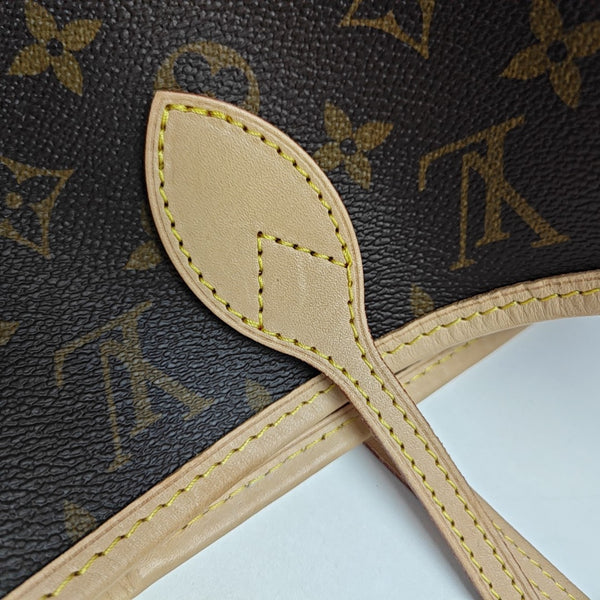 NEVERFULL MM Monogram Coated Canvas Brown