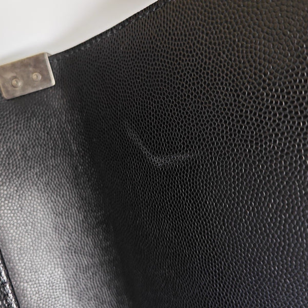 BOY CHANEL Medium Quilted Grained Calfskin Black