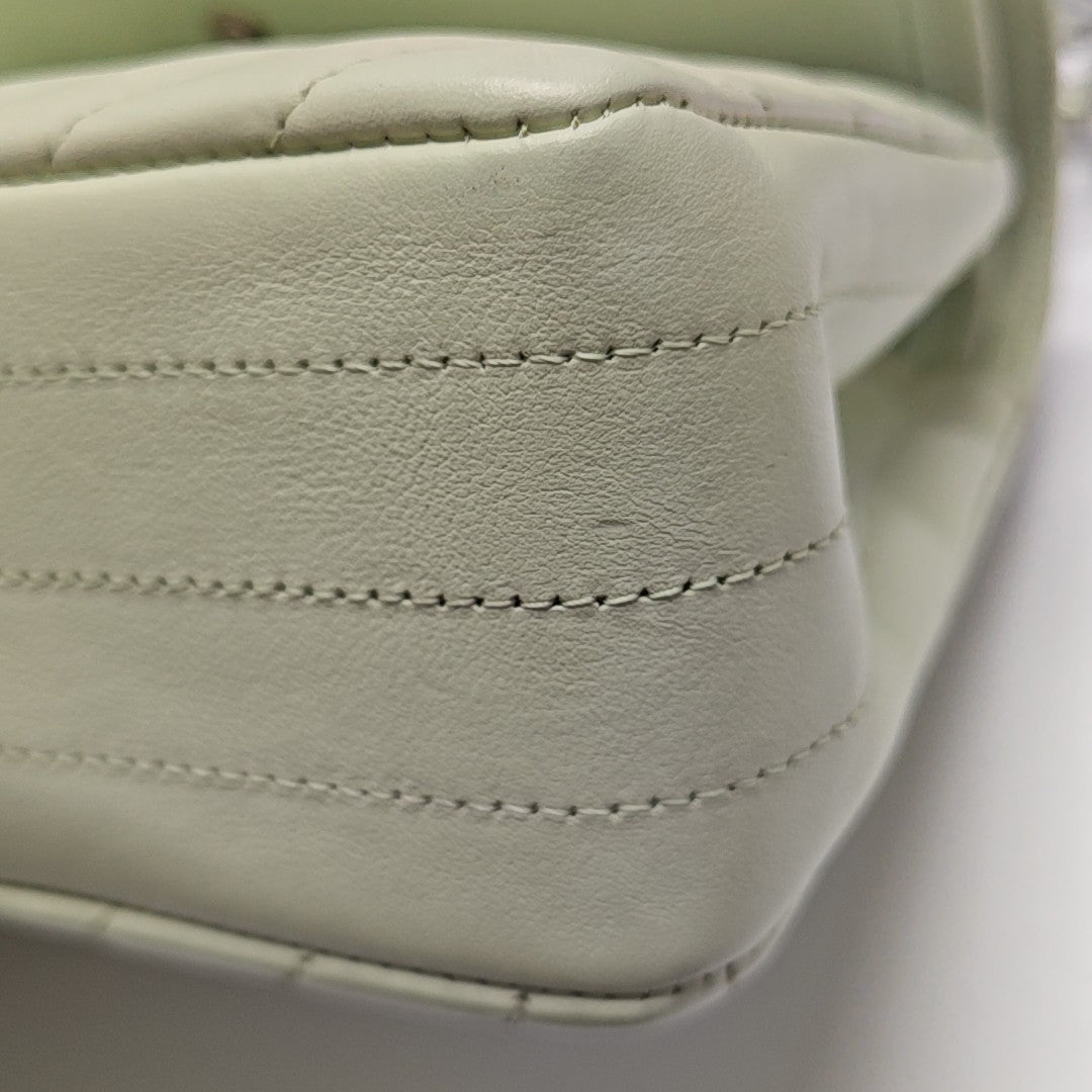 CLASSIC FLAP Small Chevron Calfskin Green