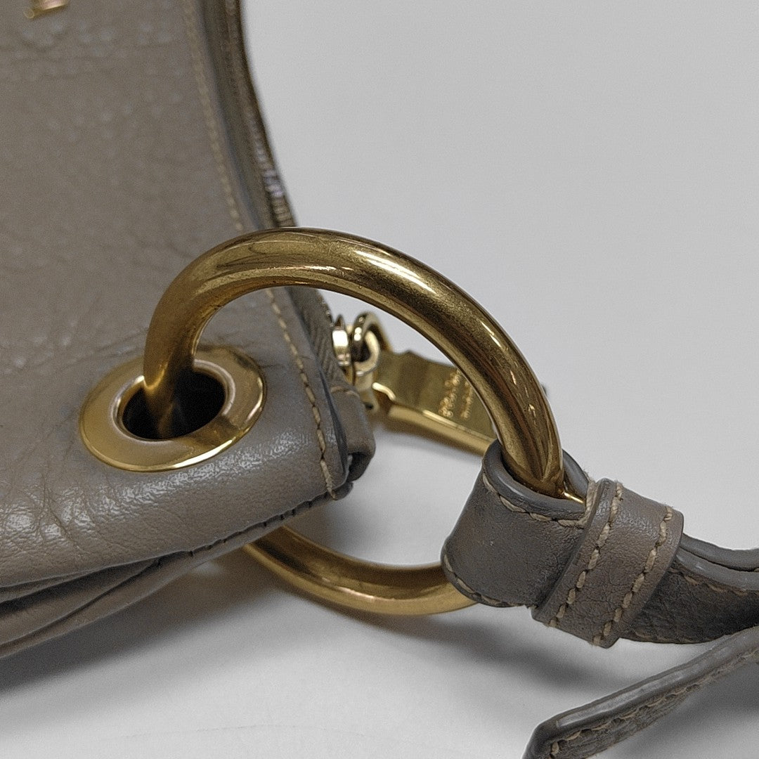 Calfskin Top Handle Bag Gray