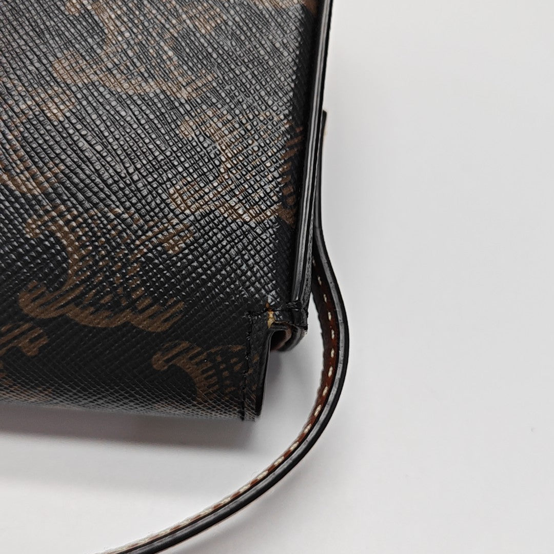 TRIOMPHE Small Coated Canvas Brown