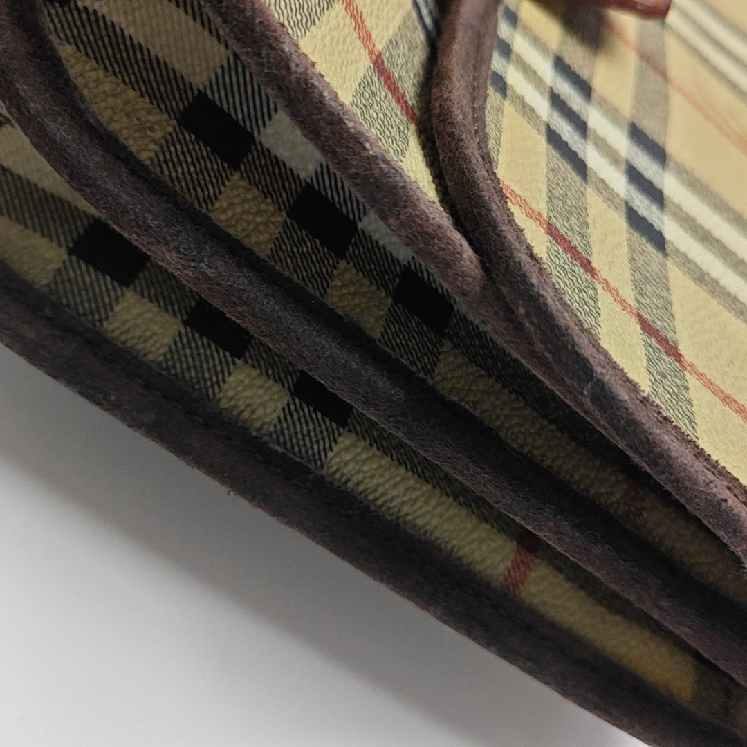 Coated Canvas Shoulder Bag Brown