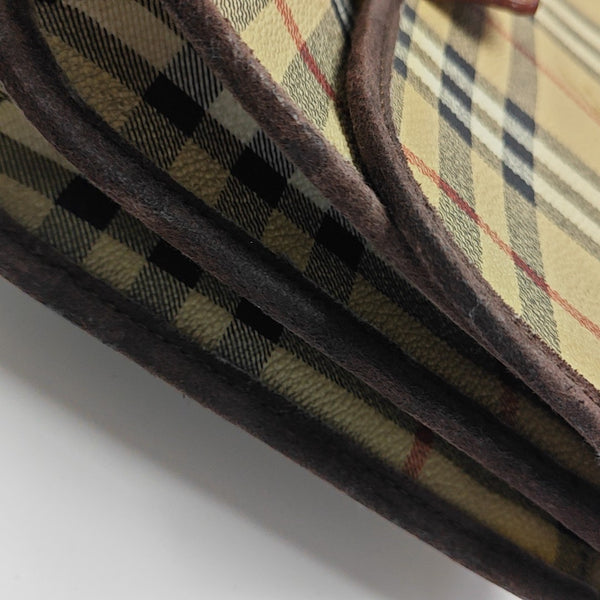 Coated Canvas Shoulder Bag Brown