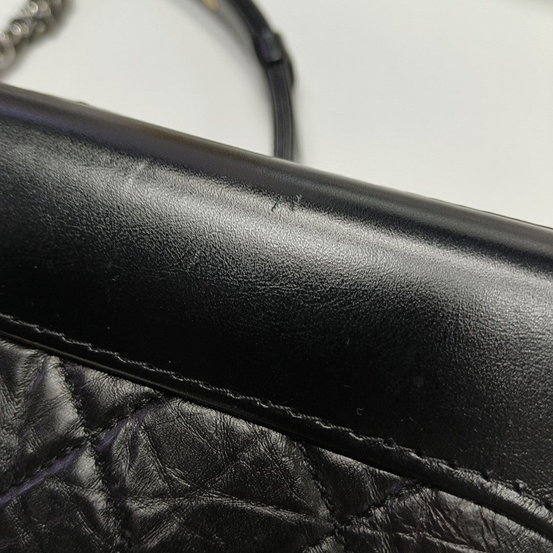 GABRIELLE Small Quilted Calfskin Black