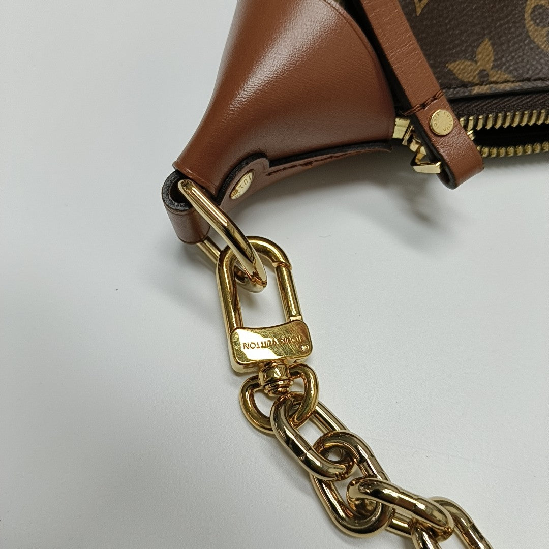 LOOP HOBO Monogram Coated Canvas Brown