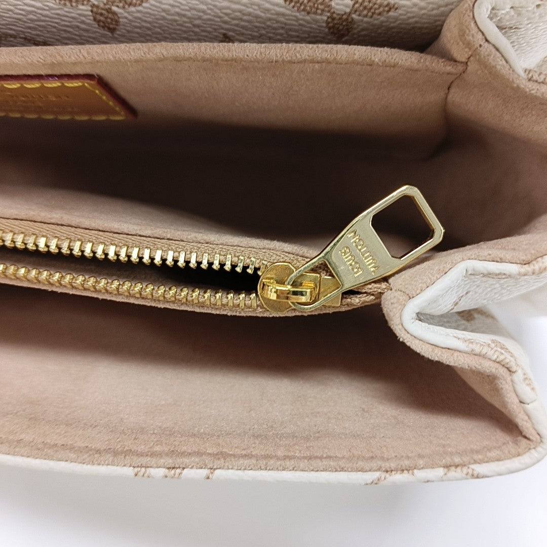 Monogram Coated Canvas Shoulder Bag PM White