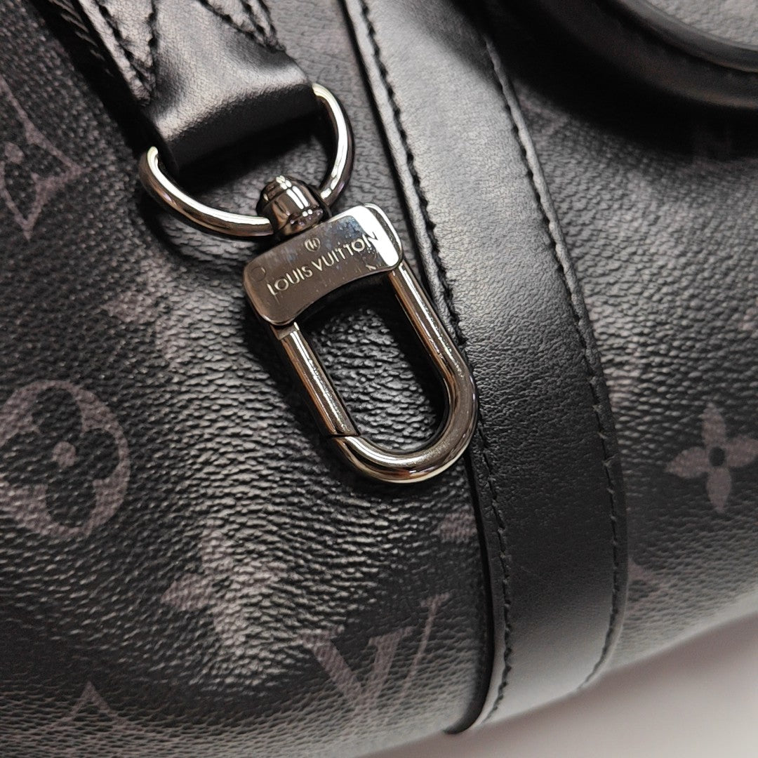 KEEPALL 35 Monogram Coated Canvas Black