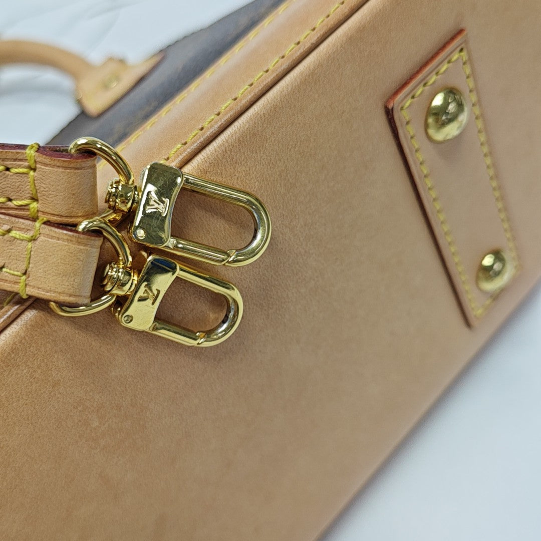 ALMA BB Monogram Coated Canvas Brown