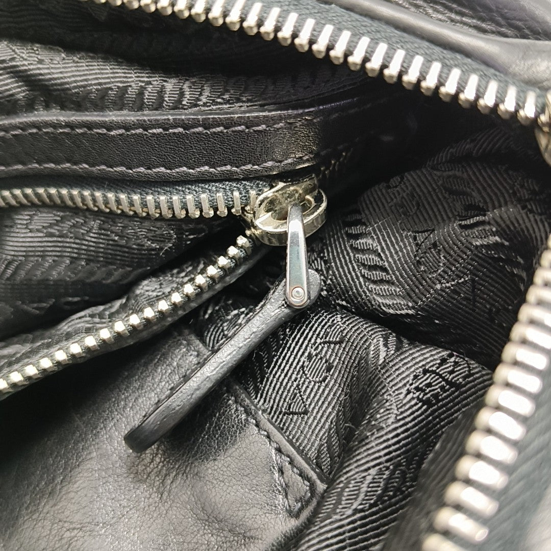 Calfskin Top Handle Bag Black