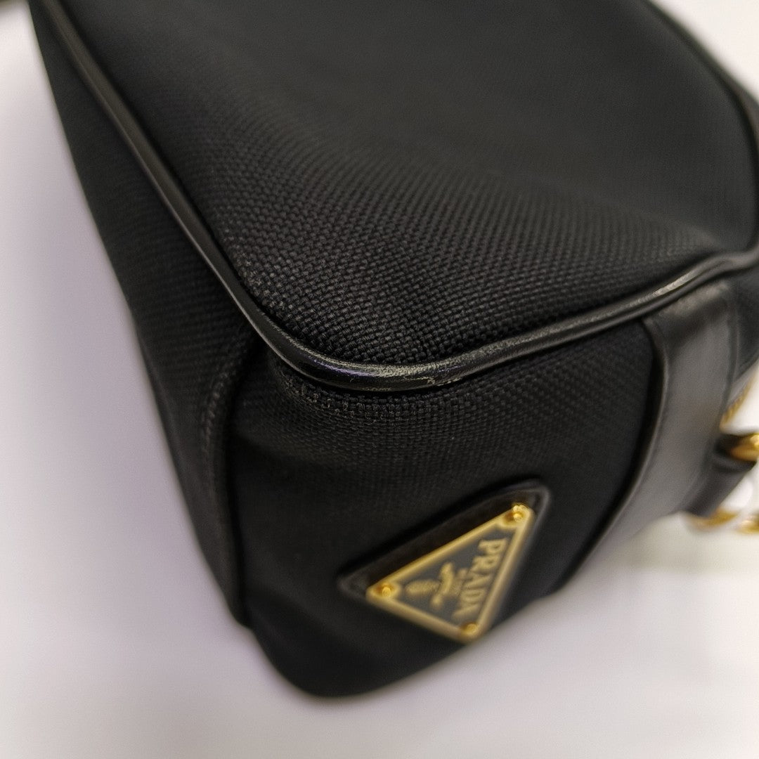 Fabric Shoulder Bag Black