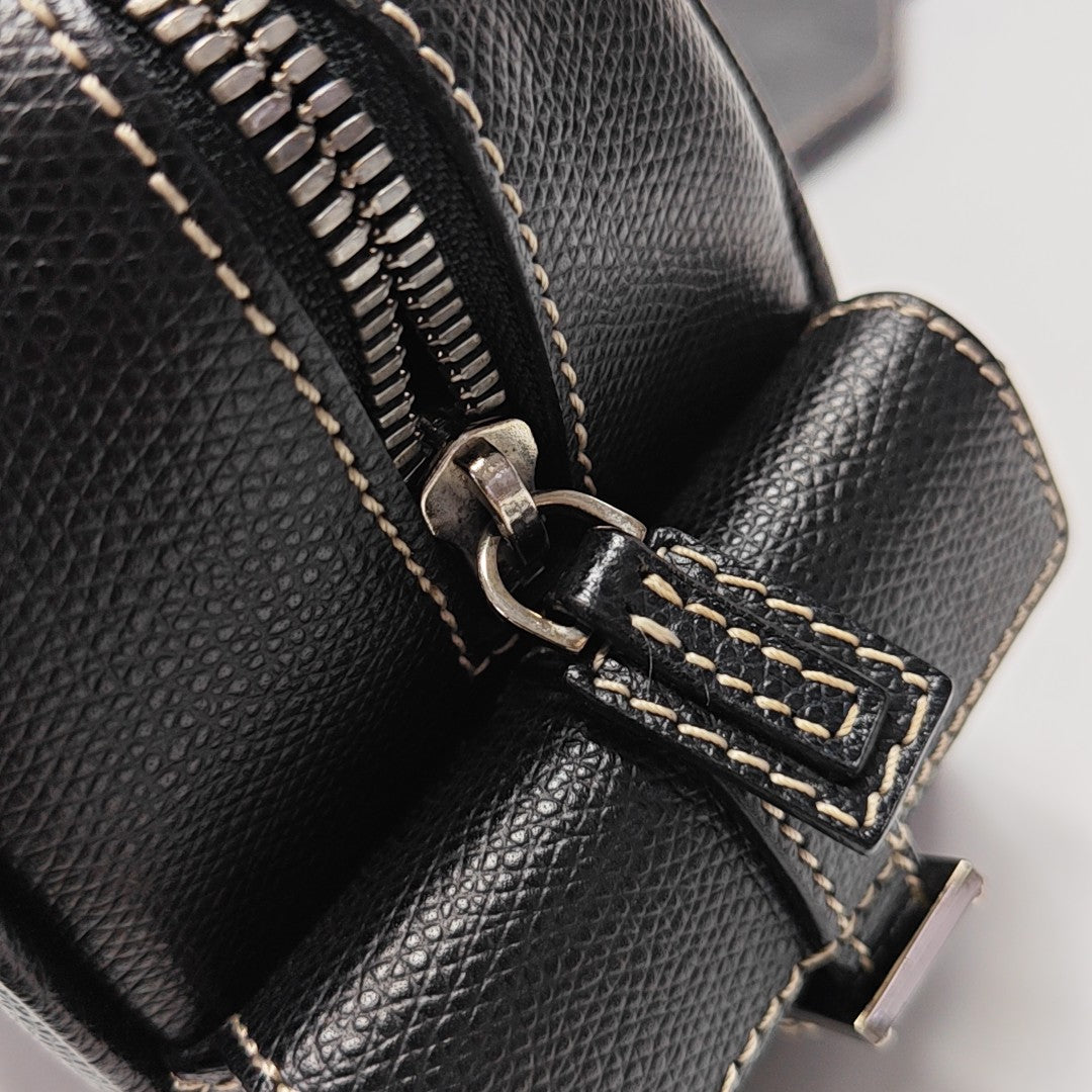 Calfskin Top Handle Bag Black
