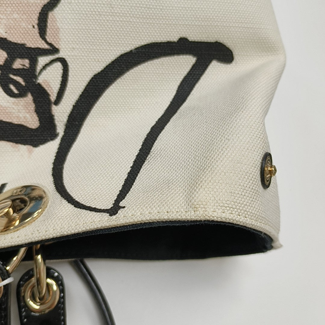 Lady Dior Large Canvas White