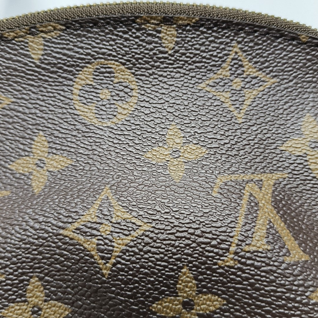 COSMETIC PM Monogram Coated Canvas Brown