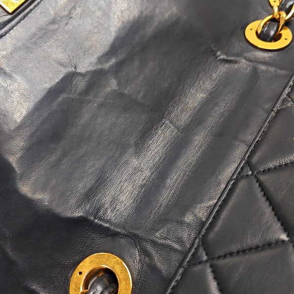 Large Quilted Lambskin Black