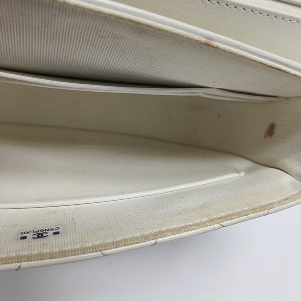 Quilted Calfskin Shoulder Bag White