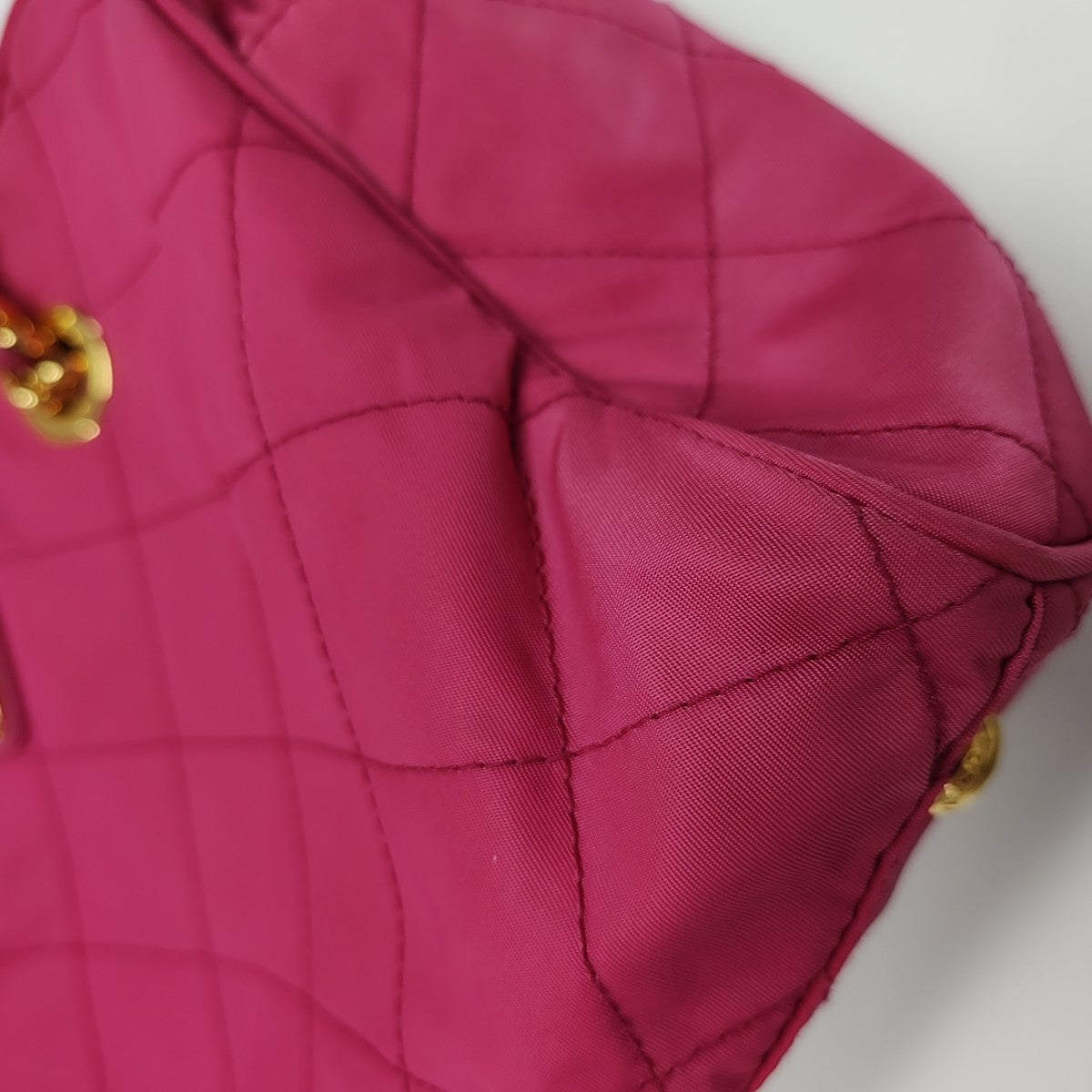 Quilted Nylon Tote Bag Red